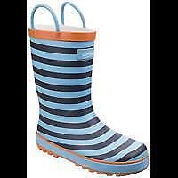Cotswold Captain blue stripe kid's pull handles waterproof wellington boot