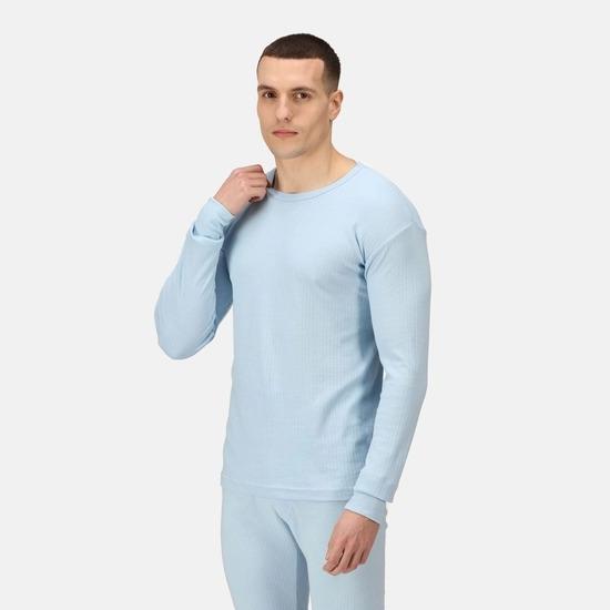 Regatta blue men's thermal long sleeve shirt winter base-layer #TRU112