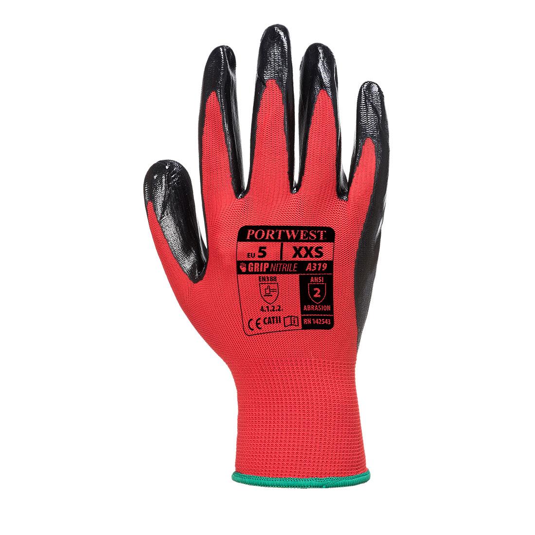 Portwest Flexo-Grip red/black nitrile dipped abrasion resistant work glove #A319