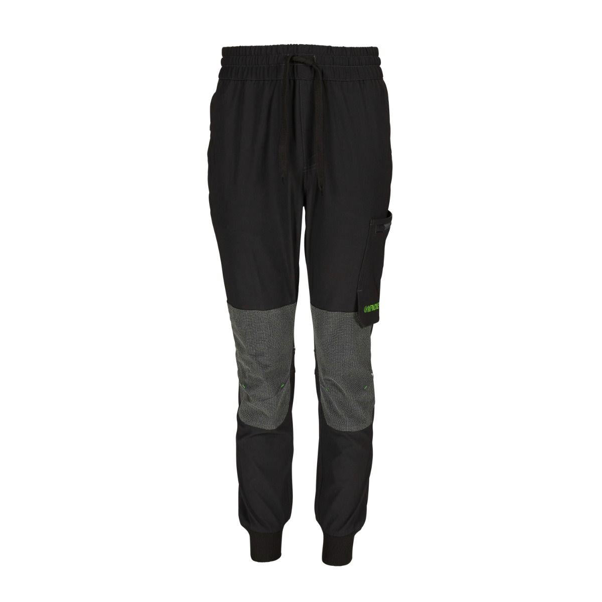Apache Watson black slim fit stretch cargo multi pocket work jogger trousers