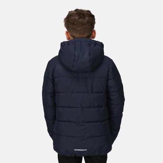 Regatta Junior navy kid's thermal insulated hooded winter jacket #TRA542