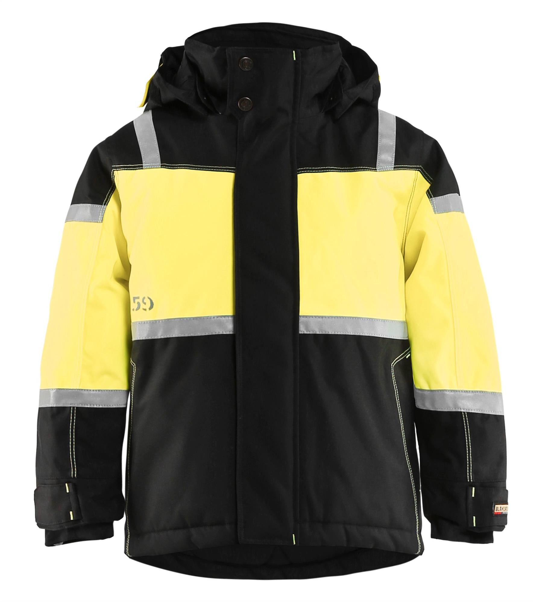 Blaklader Winter children's black/yellow waterproof breathable quilt-lined coat #4858