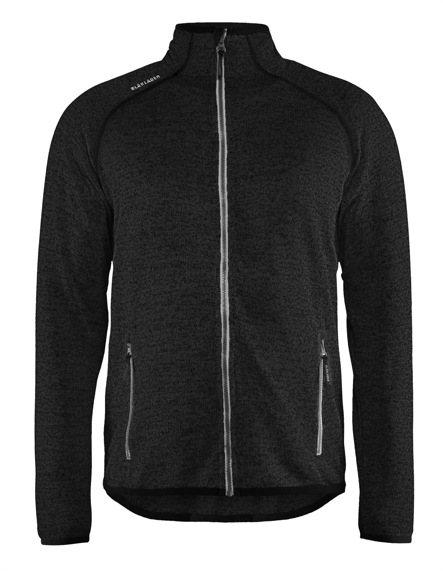 Blaklader anthracite/white contrast zip men's knitted polycotton jacket #4942