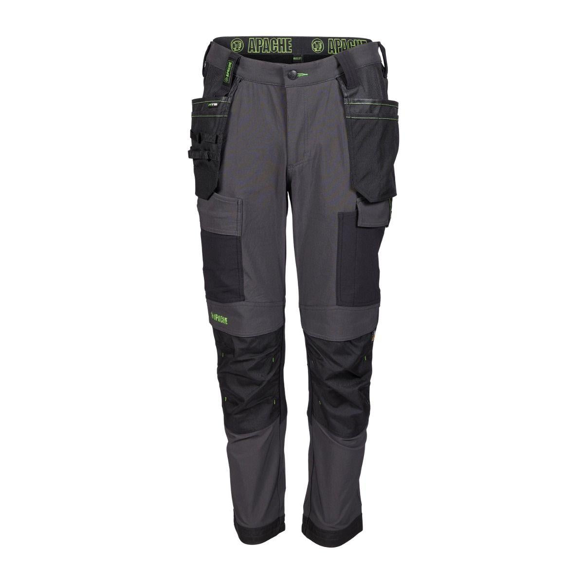 Apache Calgary grey/black stretch holster pocket cargo durable work trousers