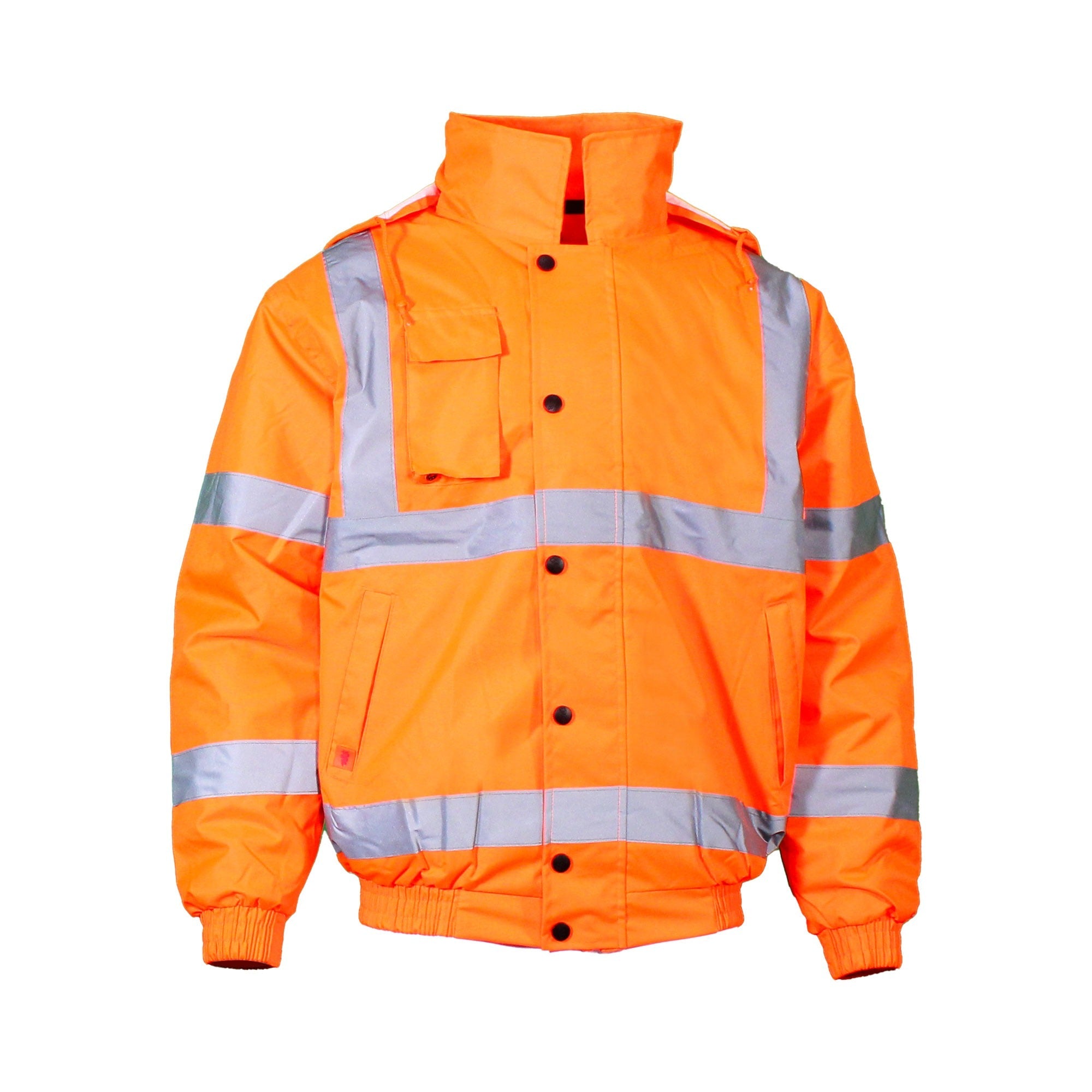 Warrior unisex high-visibility orange waterproof bomber jacket