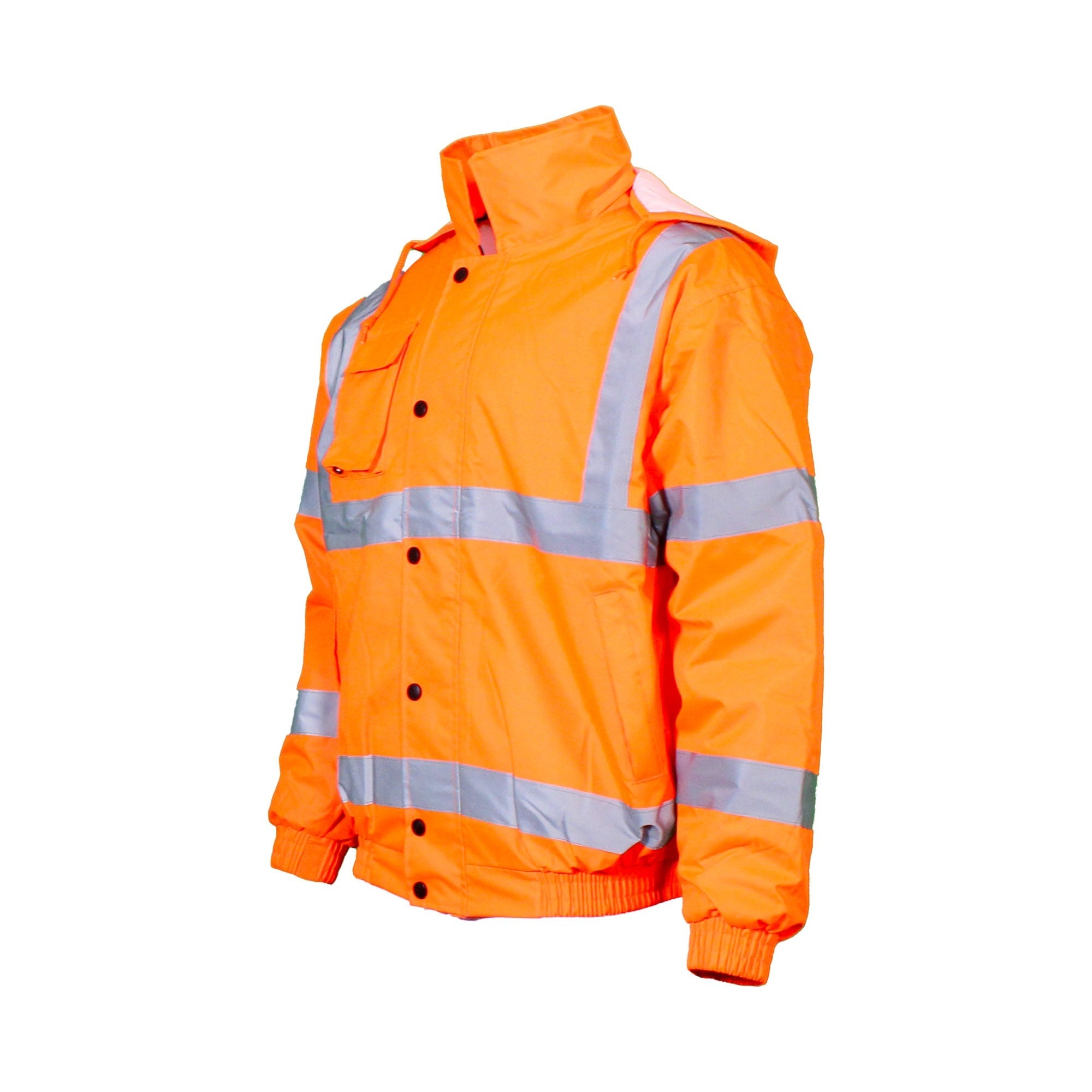 Warrior unisex high-visibility orange waterproof bomber jacket