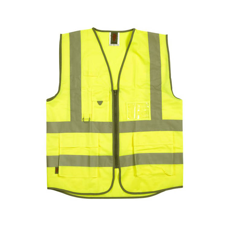 Warrior Executive yellow high-visibility zip-front waistcoat
