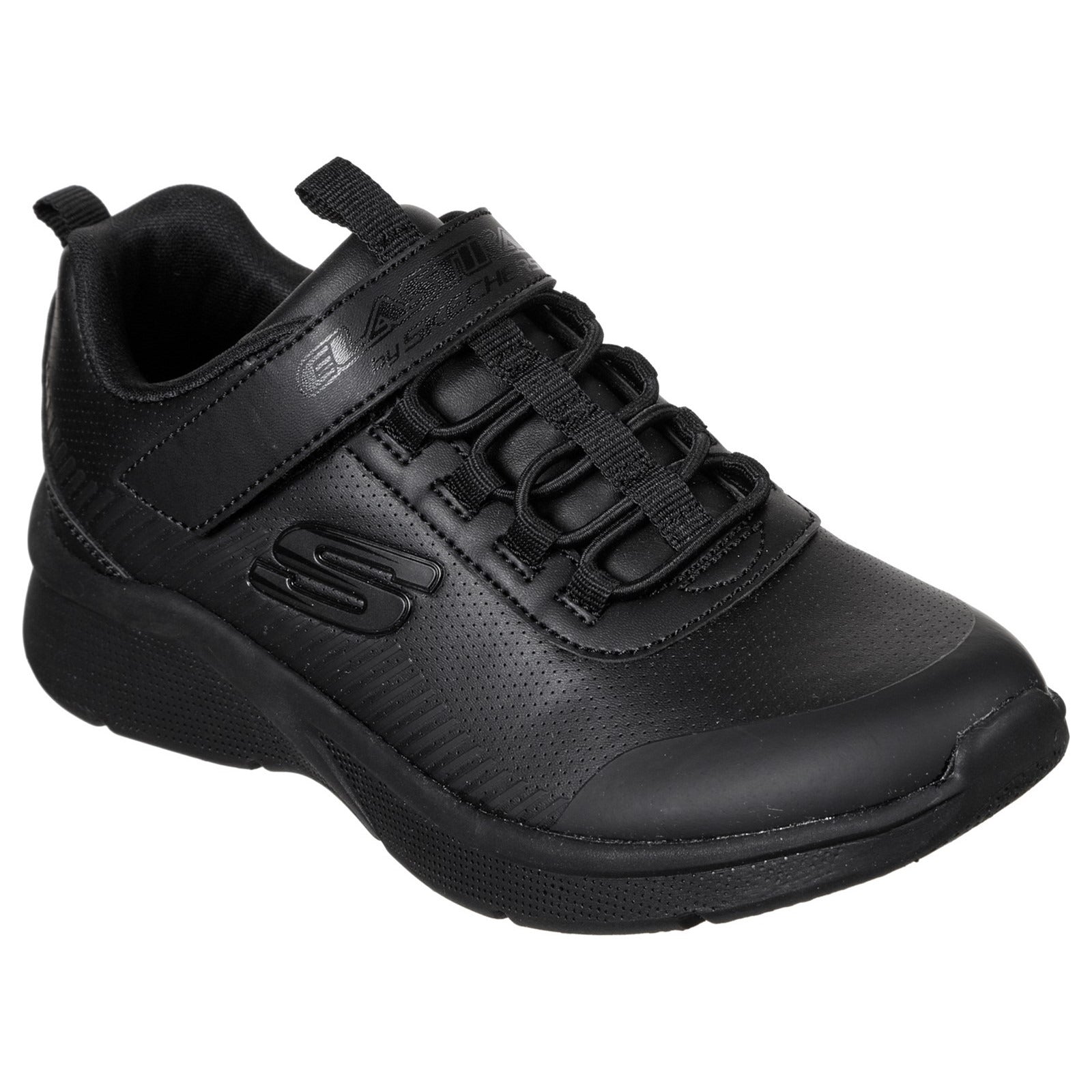 Skechers Microspec Classroom Cutie kids black school trainer #SK302607L