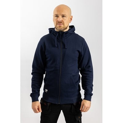 Helly Hansen Manchester navy cotton zip-front hoodie hooded sweatshirt #79216