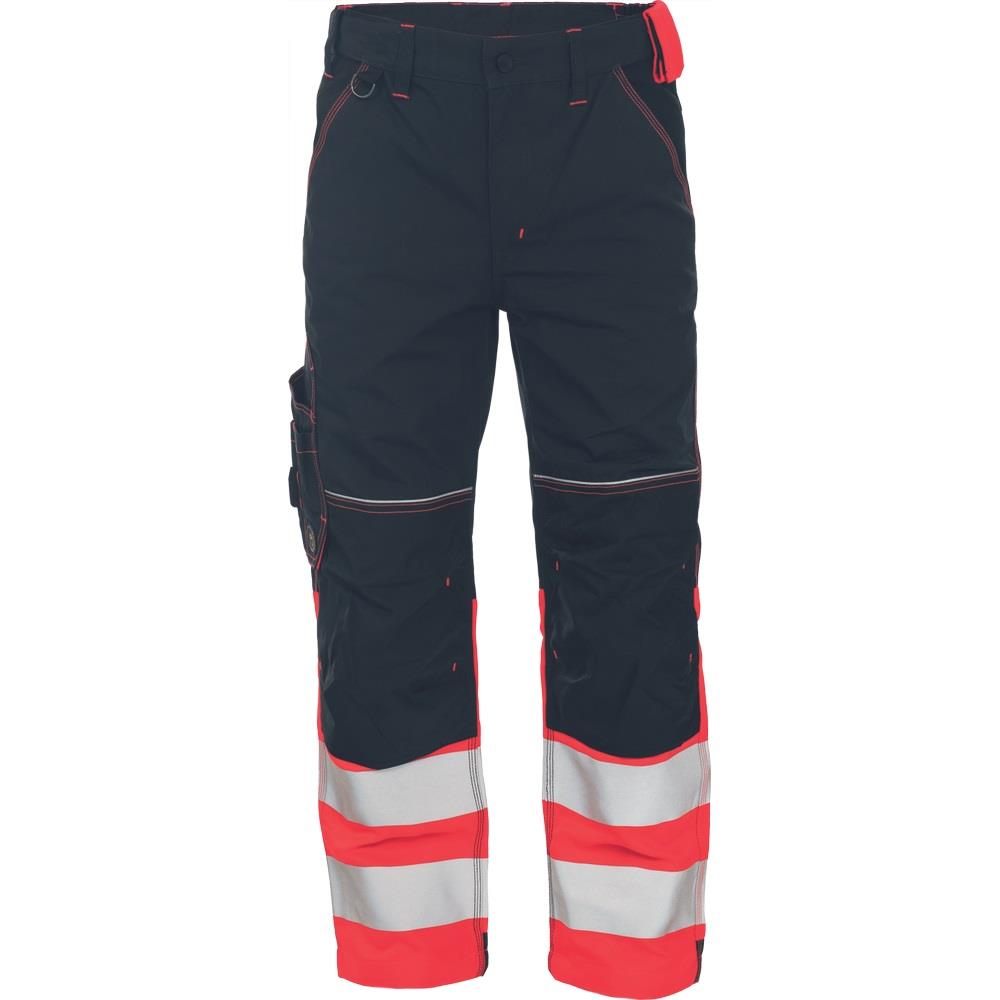 Cerva Knoxfield anthracite/red contrast men's polycotton trouser - adjustable leg length
