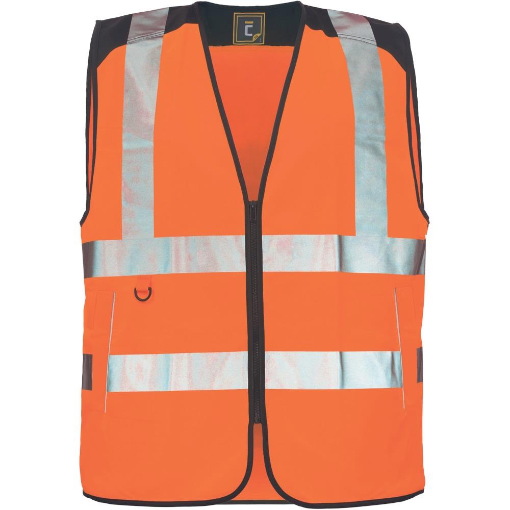 Cerva Knoxfield orange hi-vis zip-front executive vest