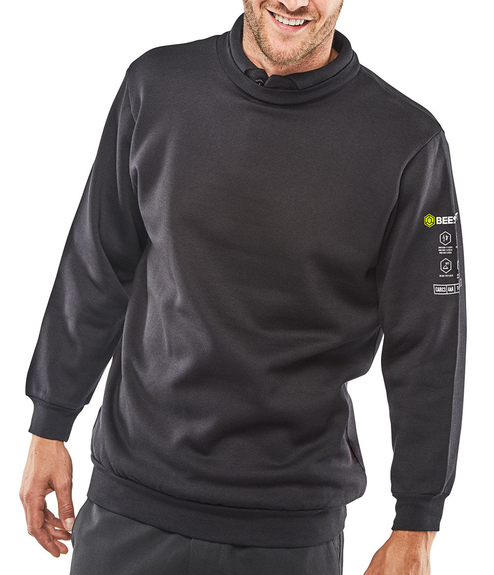 ARC flash flame-retardant welder's navy sweatshirt #CARC3