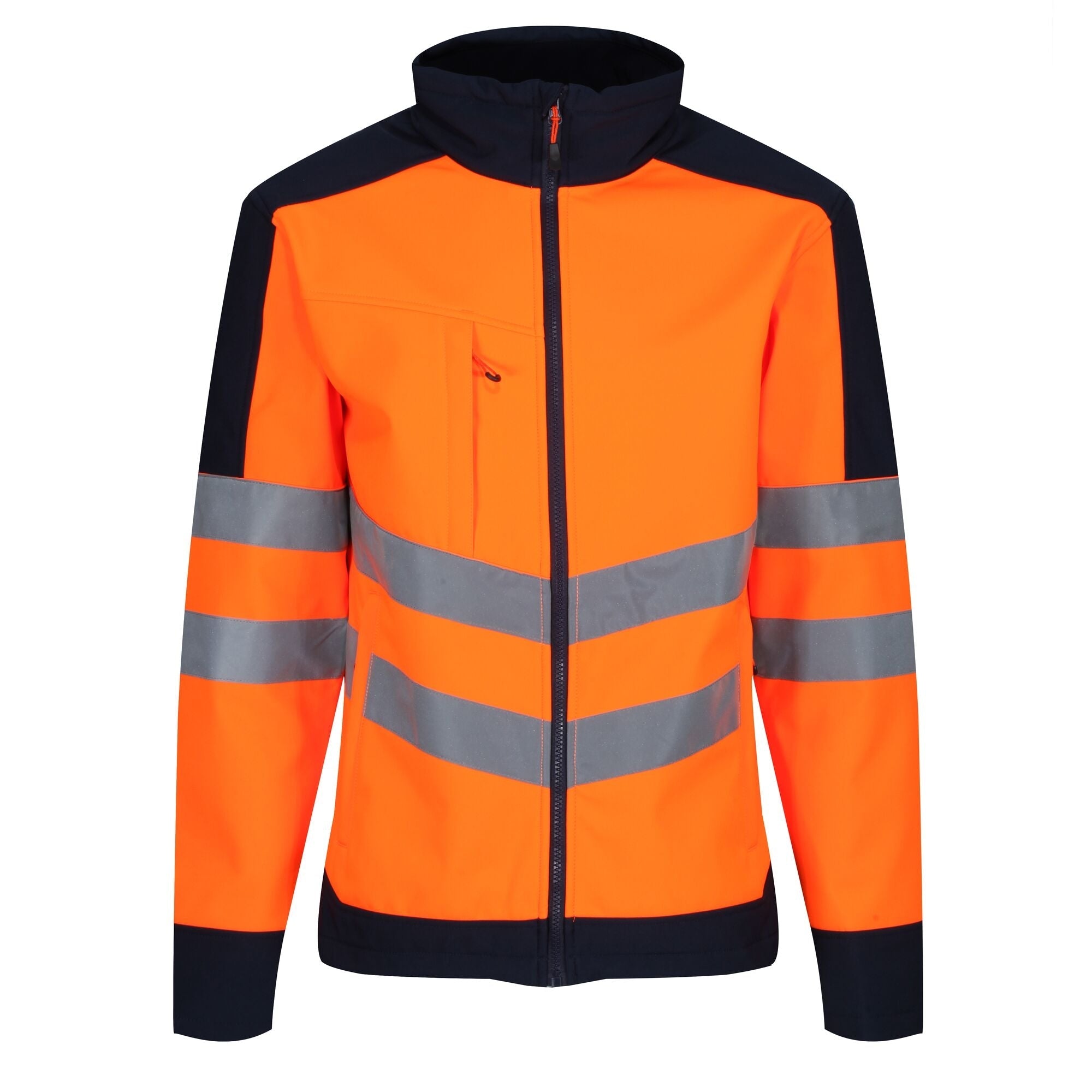 Regatta orange/navy men's hi-vis waterproof breathable softshell jacket #TRA625