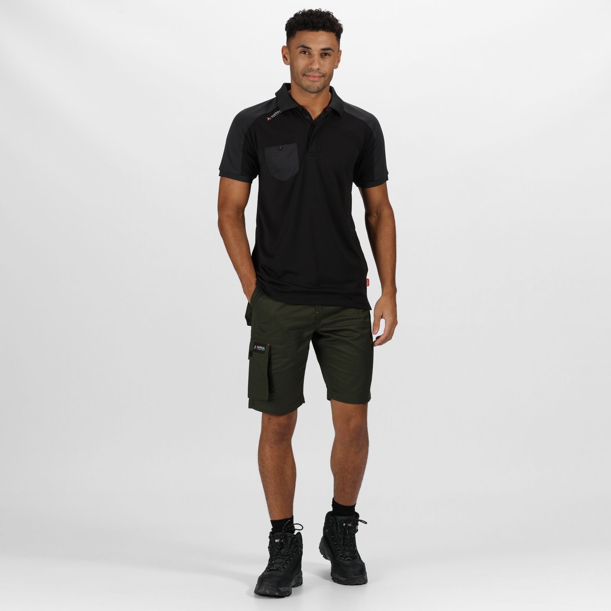 Regatta Heroic khaki men's water-repellent cargo shorts #TRJ388