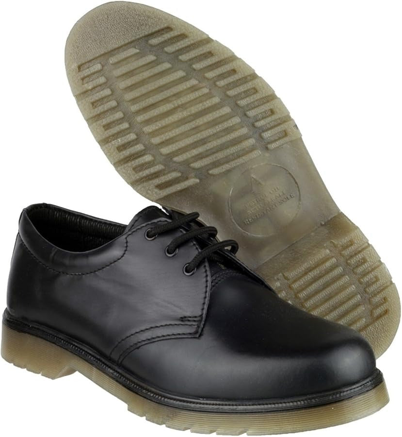 Amblers Aldershot unisex black leather air-sole non-safety gibson shoe