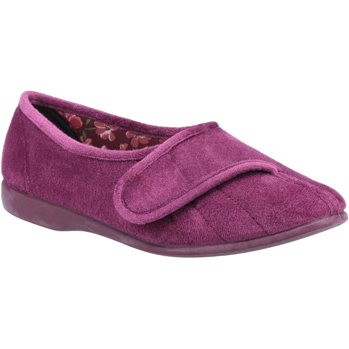GBS Audrey women's heather velour touch-fastening classic slipper
