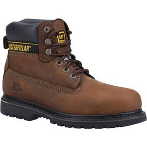 Caterpillar CAT Holton SB brown leather steel toe-cap safety work boot