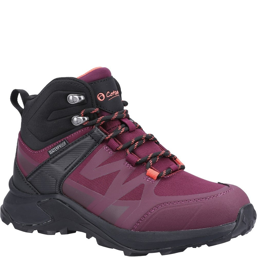 Cotswold Horton women's burgundy recycled softshell waterproof hiking boot