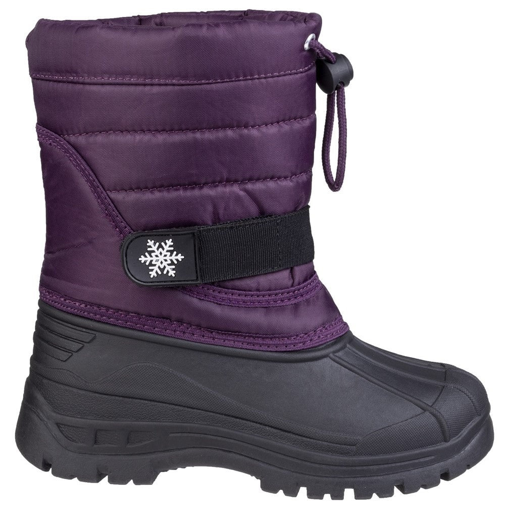 Cotswold Icicle kid's senior purple toggle-lace winter snow boot