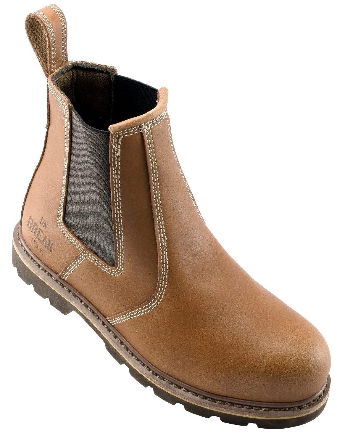 Unbreakable Highland SBP steel toe/midsole tan leather safety dealer boot #U116