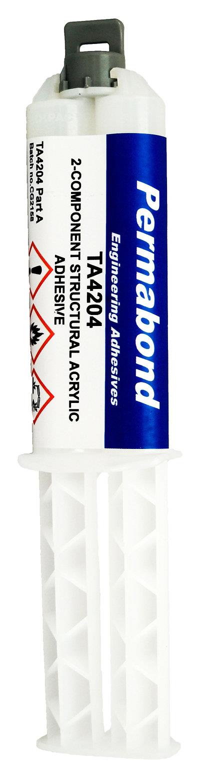 Permabond 2-part clear structural odourless acrylic adhesive dual syringe/nozzle 24ml #TA4204