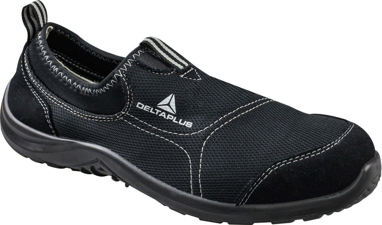 Delta Plus MIAMI S1P black slip-on steel toe trainer clog shoe with midsole