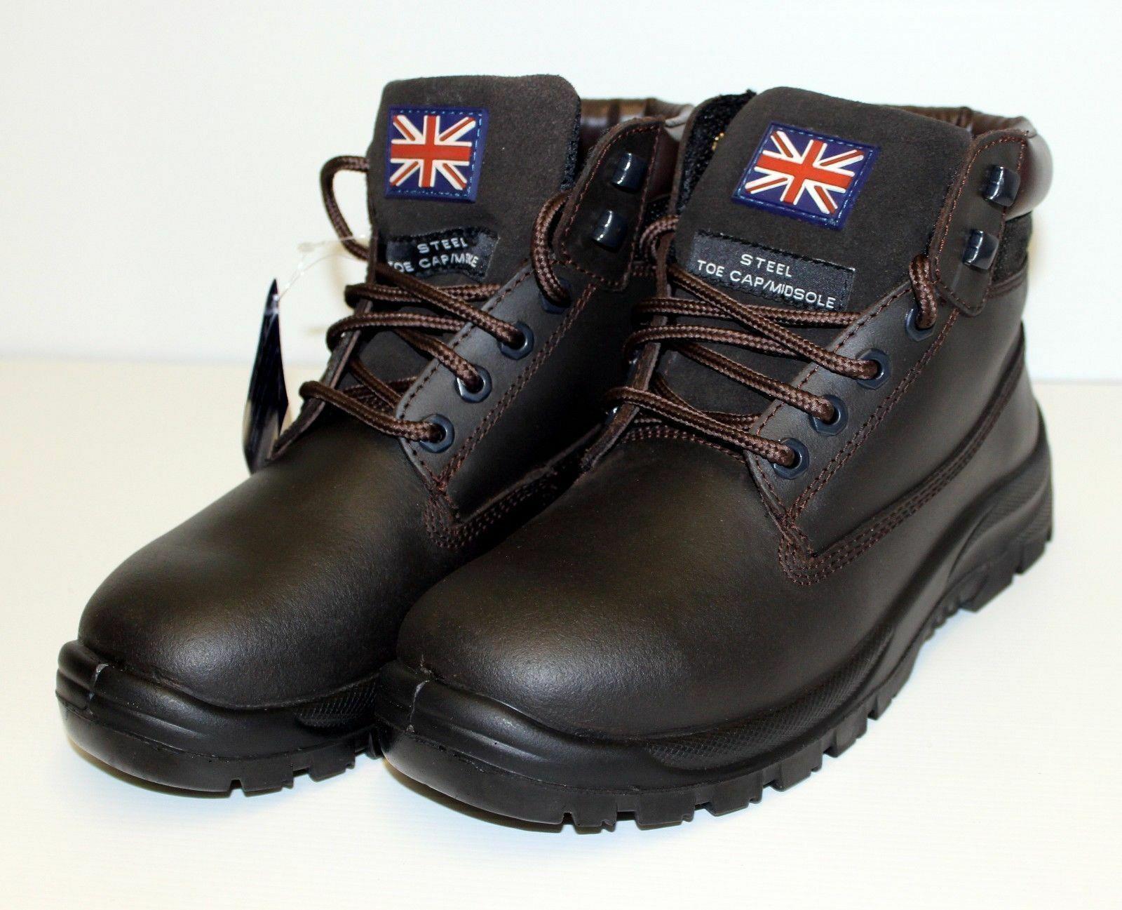 Britannia Bulldog S1P brown leather steel toe-cap/midsole safety work boot