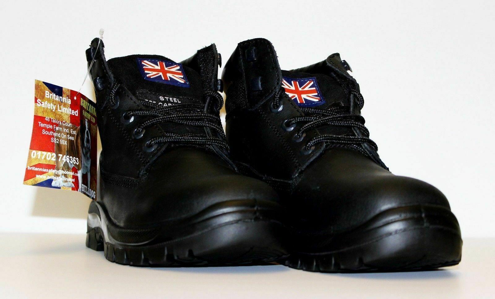 Britannia Bulldog black S1P anti-static steel toe-cap safety work boot with midsole