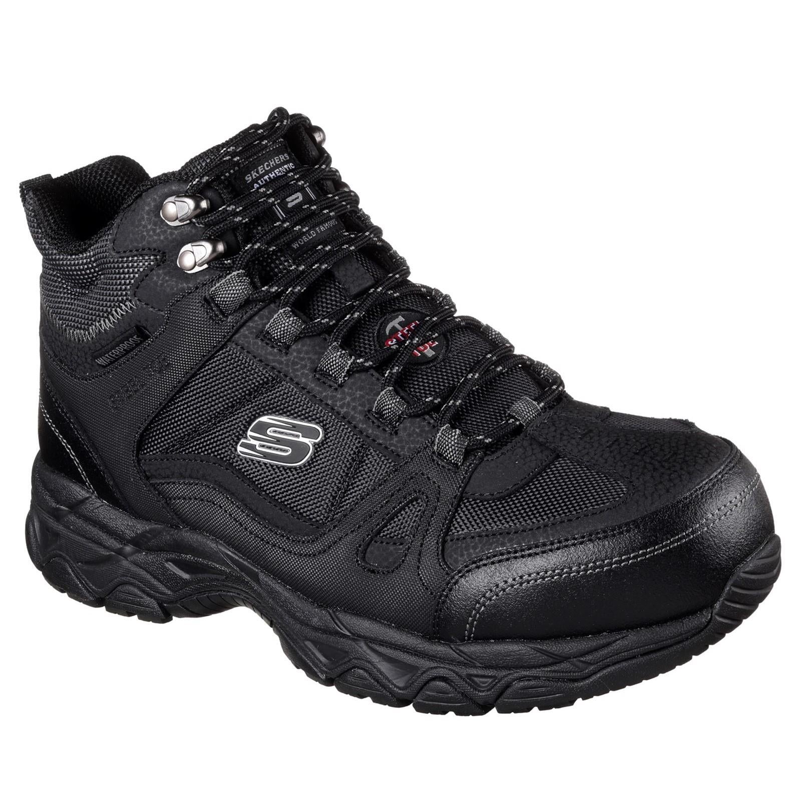 Skechers Ledom SB black steel toe-cap memory foam safety work boot #SK77147EC