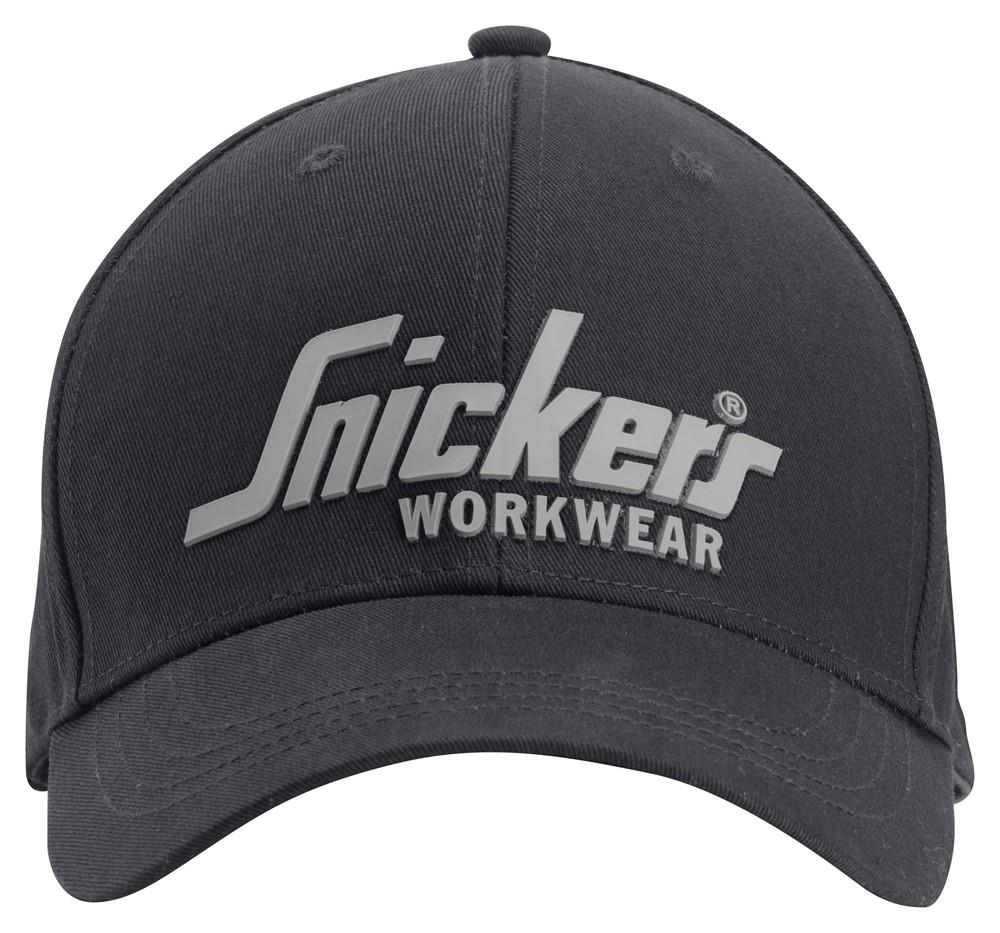 Snickers Logo black cotton baseball cap #9041