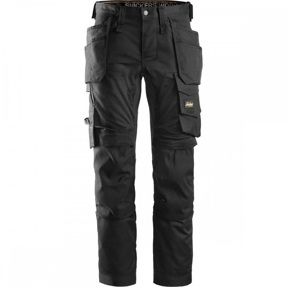 Snickers black all-ways stretch holster pocket work trousers #6241