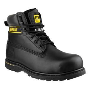 Caterpillar CAT Holton SB black leather steel toe-cap safety work boot