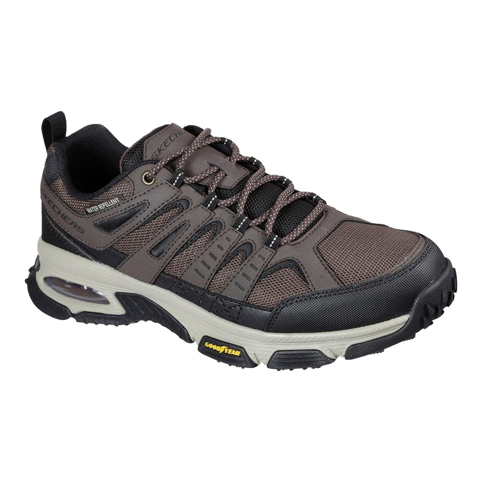 Skechers Skech-Air Envoy brown memory foam walking hiking lace up trainers shoes