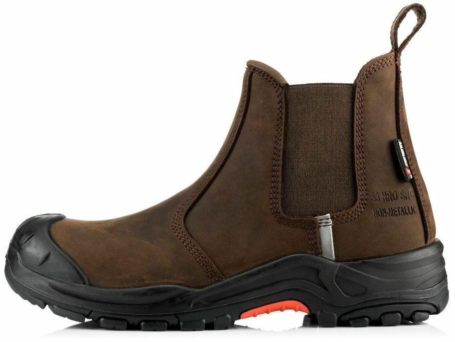 Buckbootz S3 brown nubuck leather composite toe/midsole safety dealer work boot #NKZ101