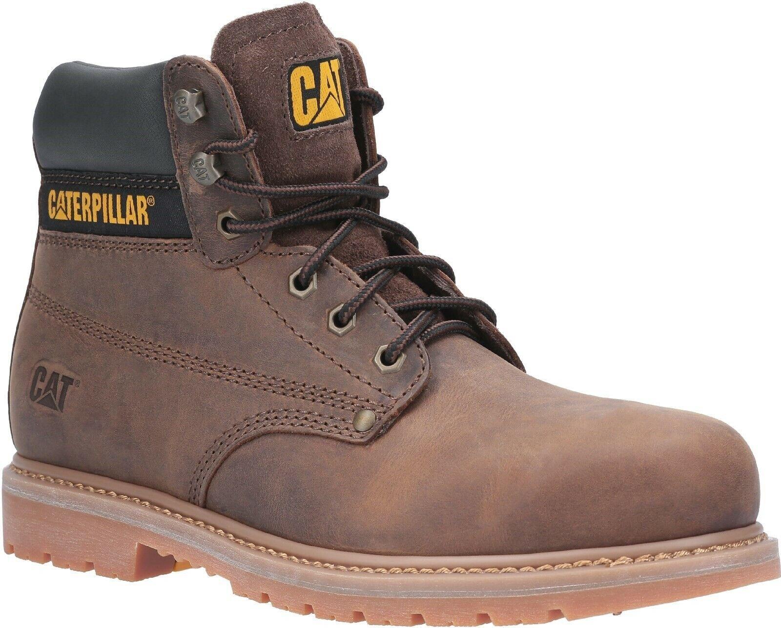 Caterpillar CAT Powerplant SB brown lace up steel toe work safety boot