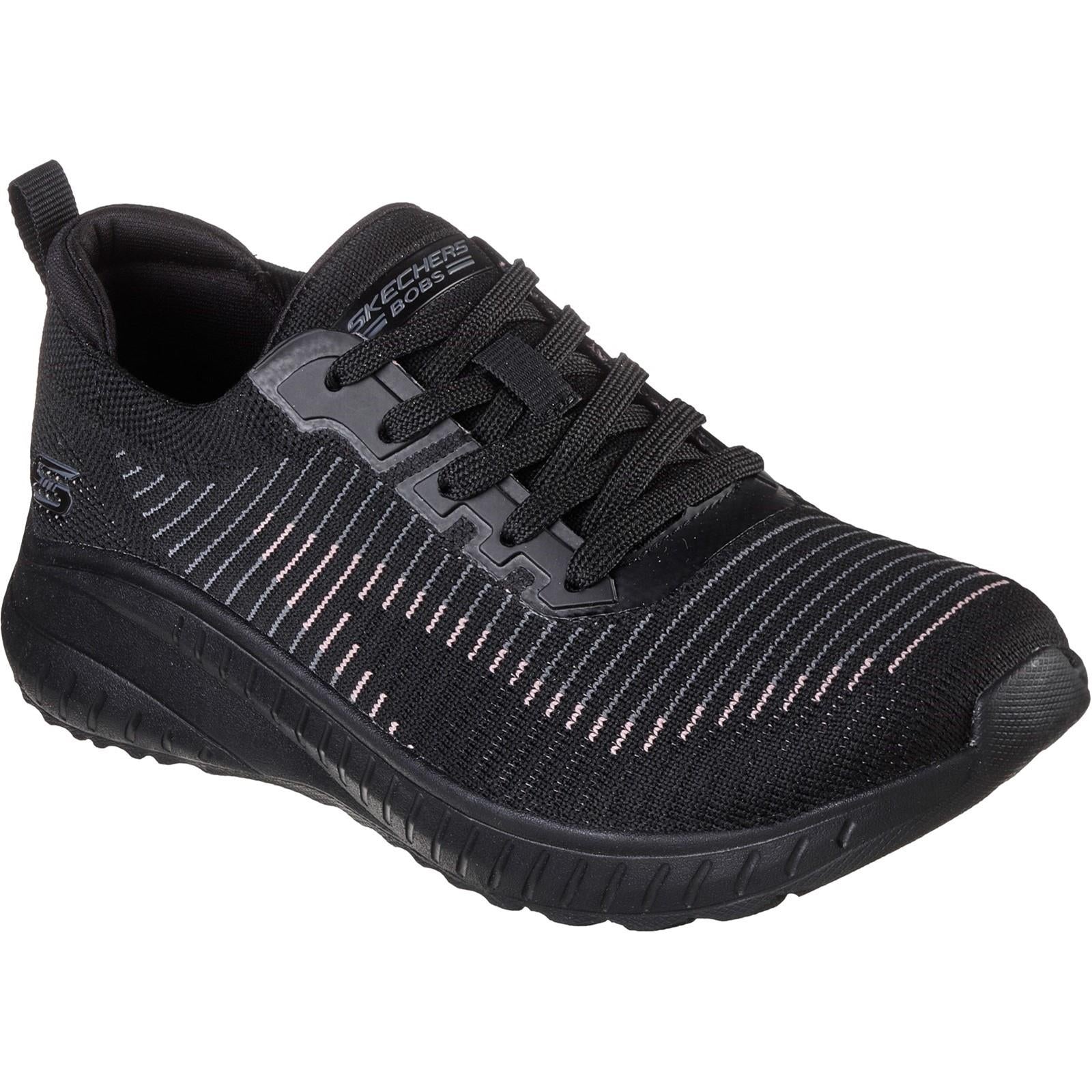 Skechers BOBS Squad Chaos Renegade Parade black memory foam trainers shoes