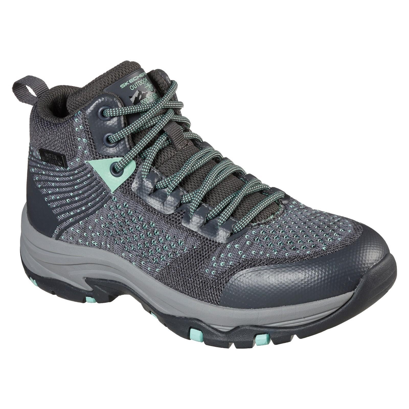 Skechers Trego grey women's water-repellent memory-foam hiking boot #SK158351