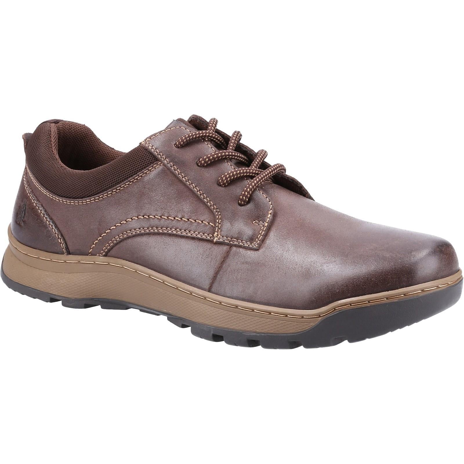 Hush Puppies Olson brown leather memory foam casual lace up shoes
