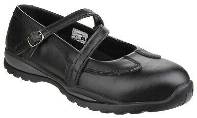 Amblers FS55 S1P black womens steel toe-cap/midsole Mary Jane safety shoe