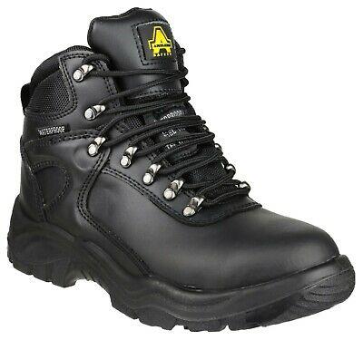 Amblers black leather waterproof steel toe/midsole safety work boot #FS218