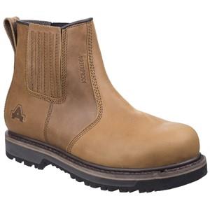 Amblers S3 tan water resistant steel toe/midsole safety dealer boot #AS232