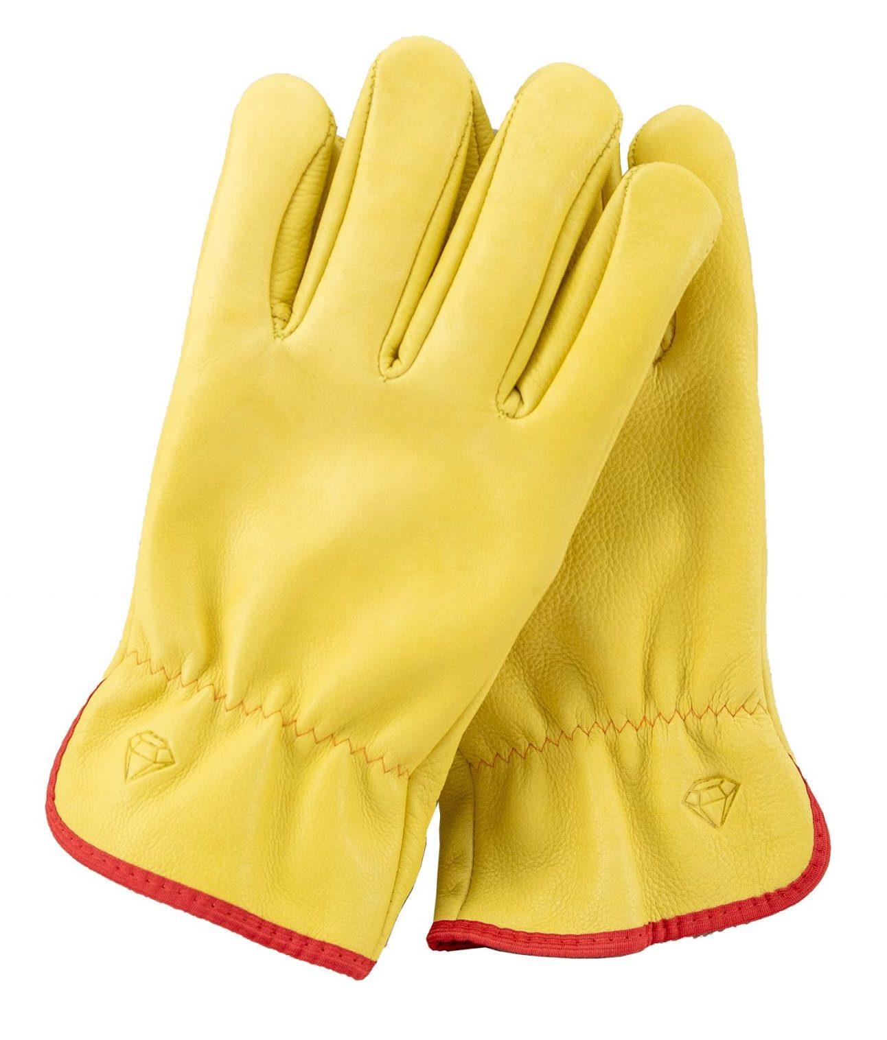 Unbreakable yellow cowhide premium leather lined drivers work glove #U510