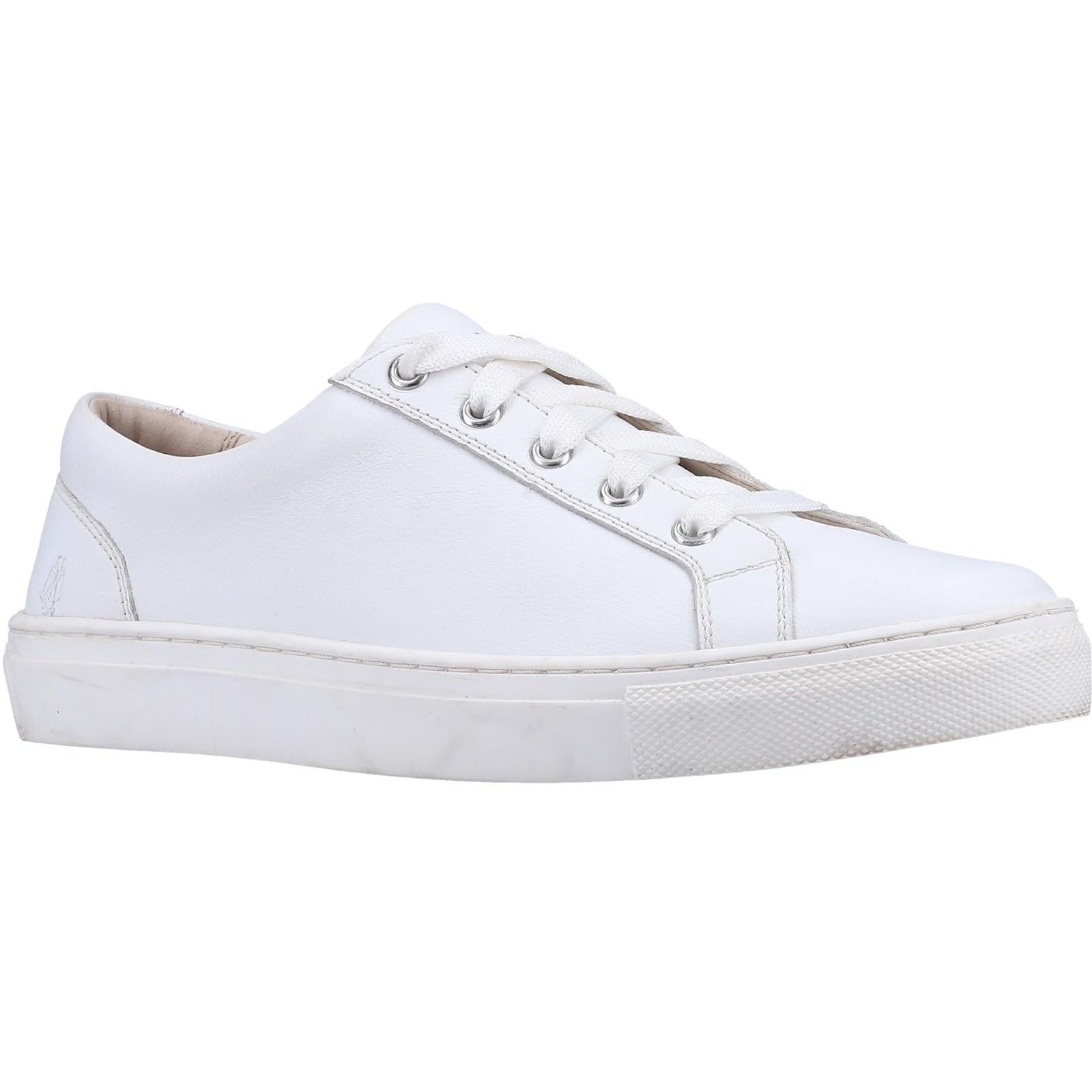 Hush Puppies Tessa white leather ladies lace up sneakers trainers shoes