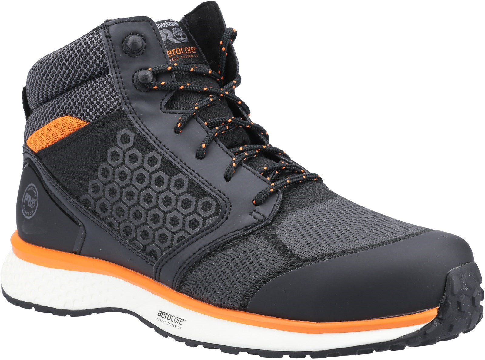 Timberland Pro Reaxion Mid S3 black/orange composite toe/midsole safety boots