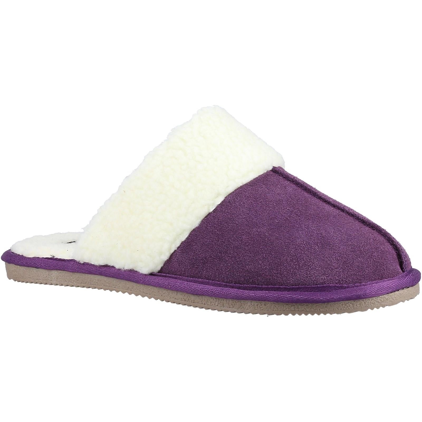 Hush Puppies Arianna purple suede leather upper mule ladies slippers