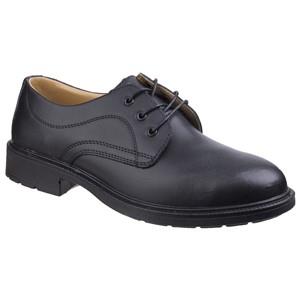 Amblers S1P black leather steel toe/midsole safety work gibson shoe #FS45