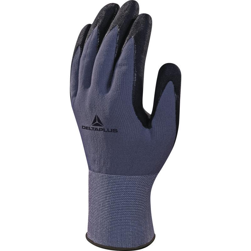 Delta Plus VE727 polyamide/spandex nitrile coated dot palm glove EN388