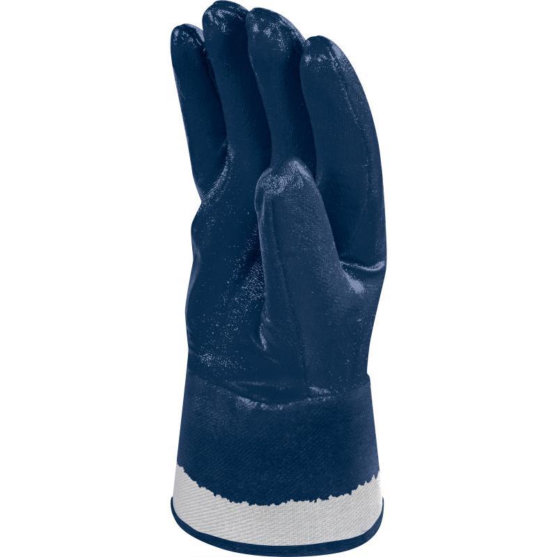 Delta Plus manual-handling blue nitrile fully-coated safety cuff work glove #NI175