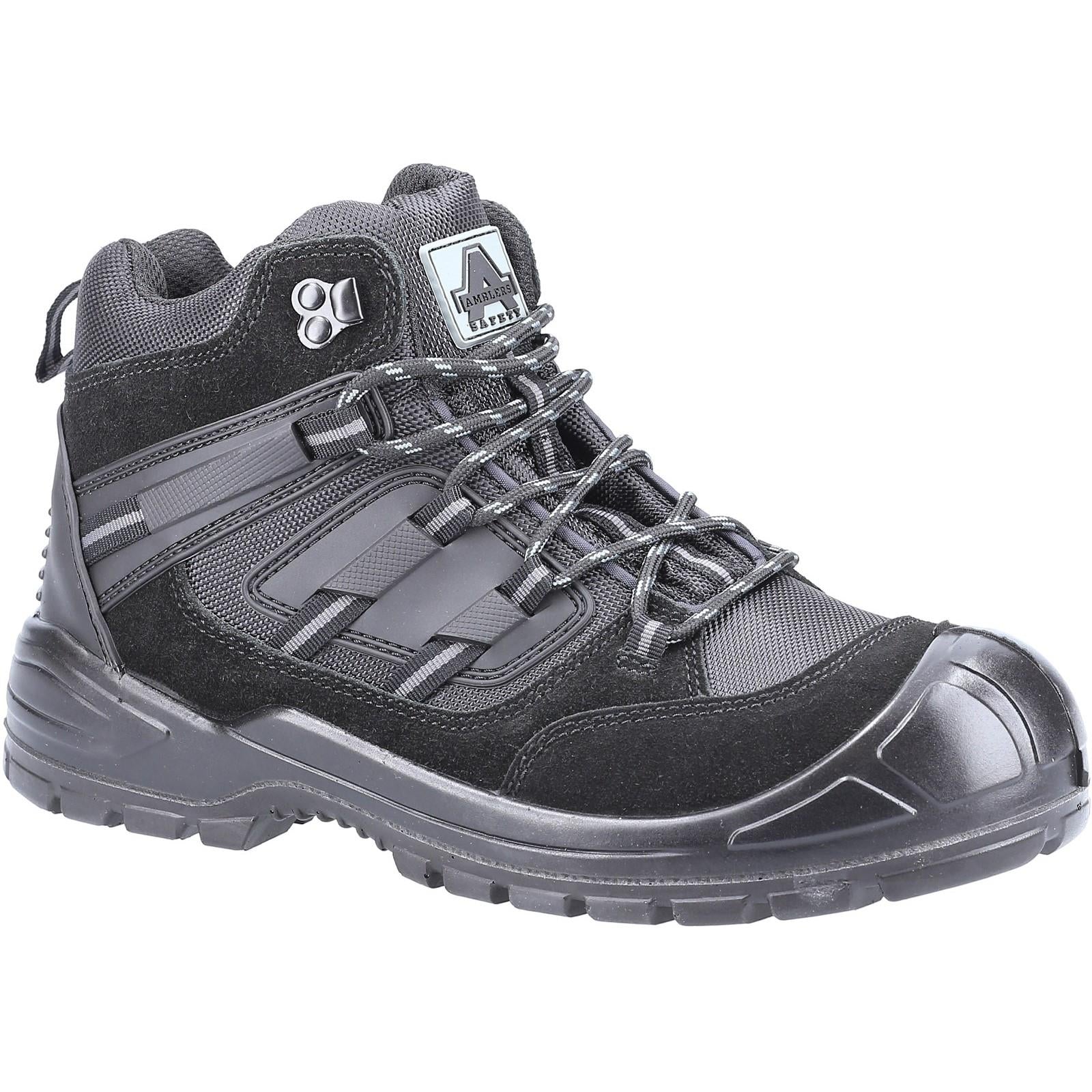 Amblers S1P black suede steel toe/midsole safety hiker work boot #AS257