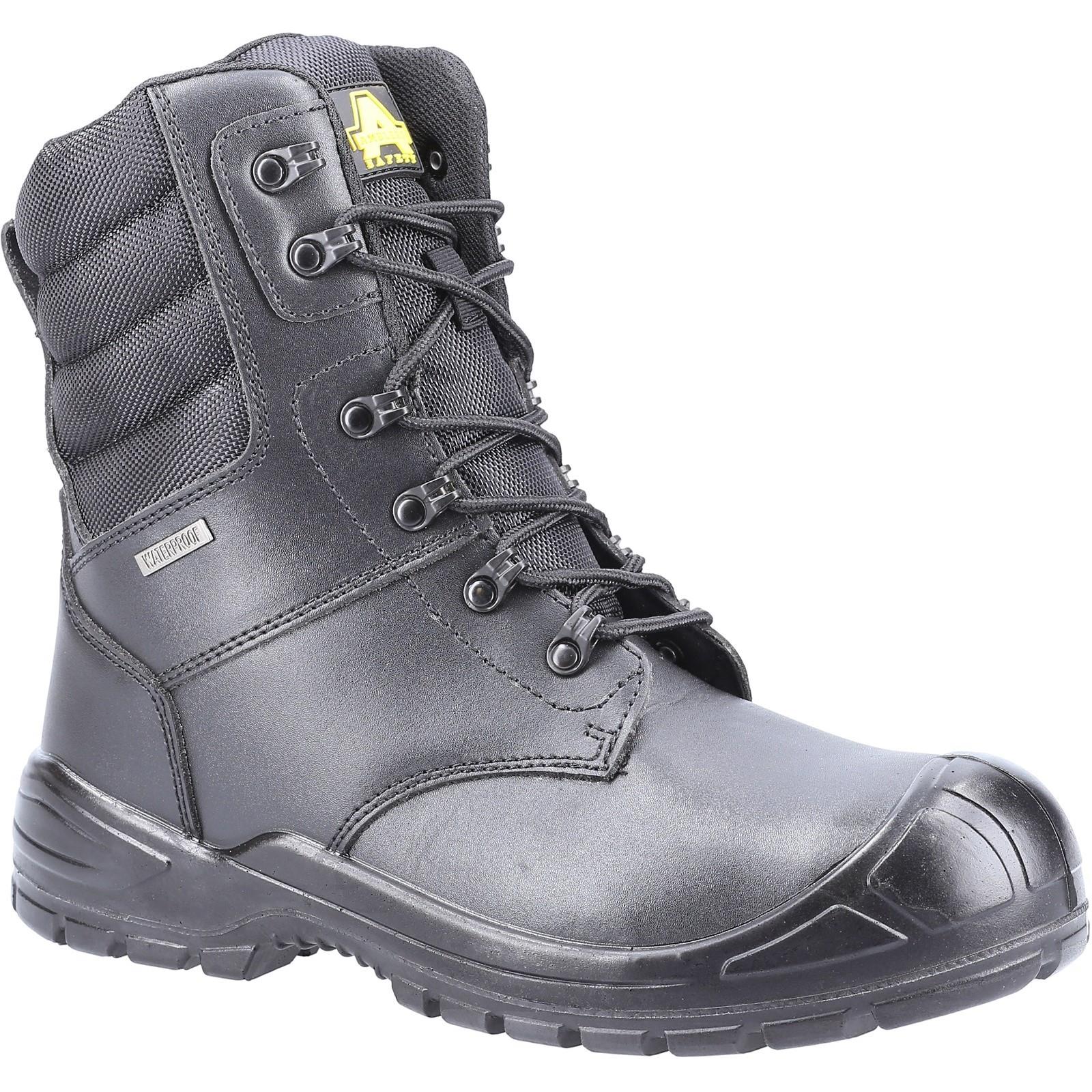 Amblers S3 black waterproof steel toe/midsole side zip safety work boot #AS240